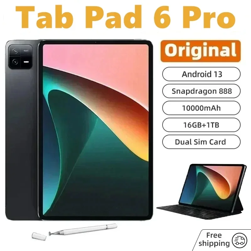 2024 Original Global Version Pad 6 Pro Tablet Android 13 Snapdragon 888 Octa Core Tablet PC 16GB 1TB 11inch Pad 6 Pro Tablets