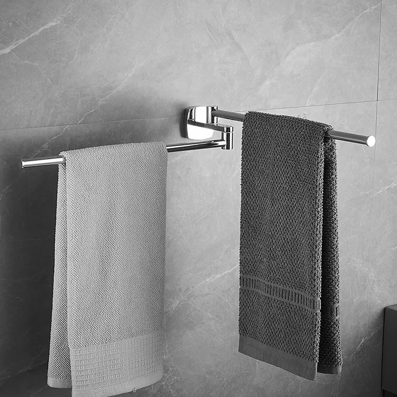 ‌304 Stainless Steel No-Drill Foldable Towel Bar,Bathroom Ventilation Anti-M mildew Dryer,180° Adjustable Space-Saving Mount