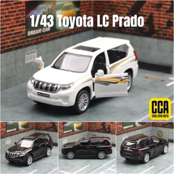 Toyota Land Cruiser Prado brinquedo de carro para crianças, metal fundido, SUV esportivo, modelo em miniatura, coleção pull back, presente para meninos, 1:43