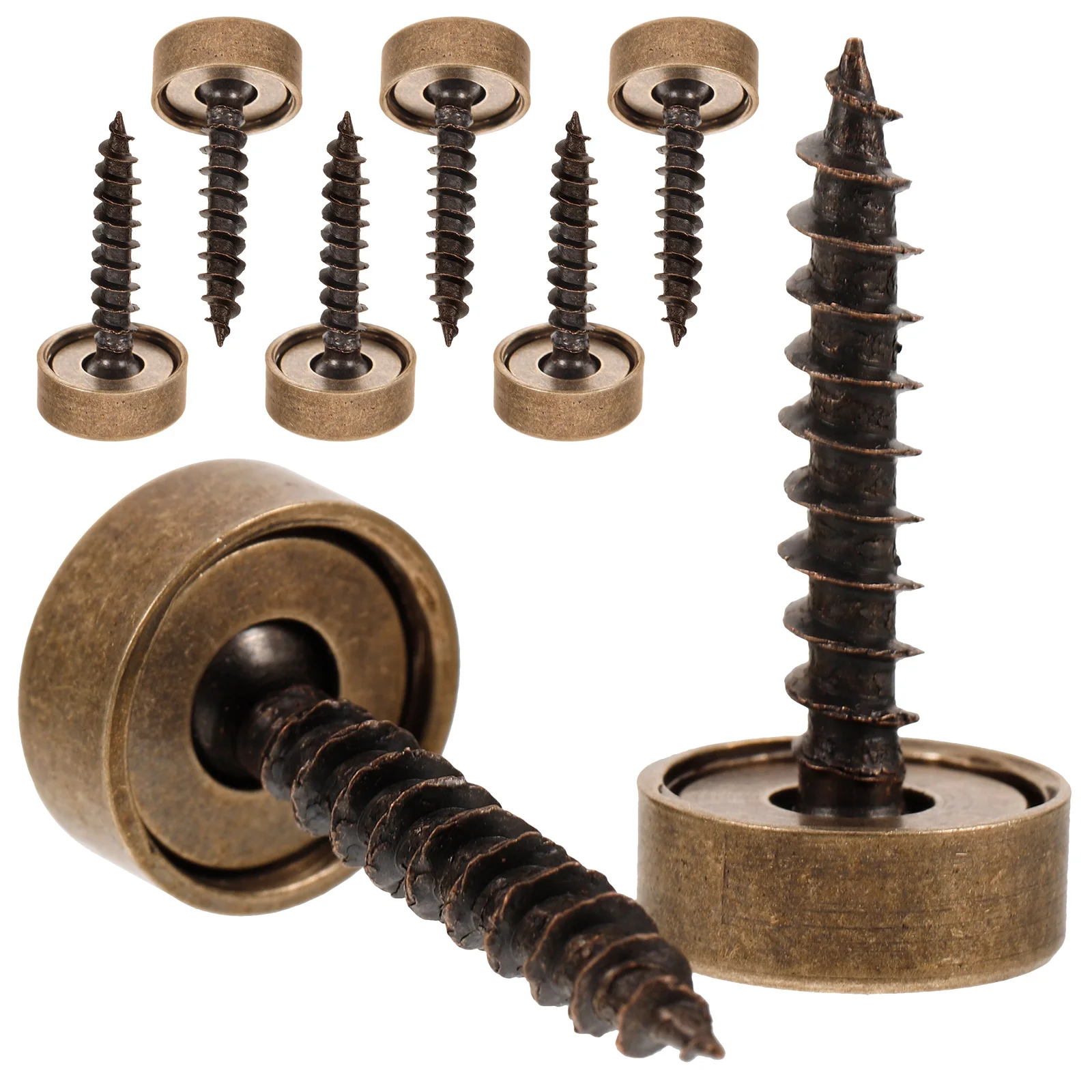 

8pcs Decorative Cap Screws 12mm Copper Self Tapping Mirror Screws Furniture Wall Mounting Screw Cover Caps Hiding Heads