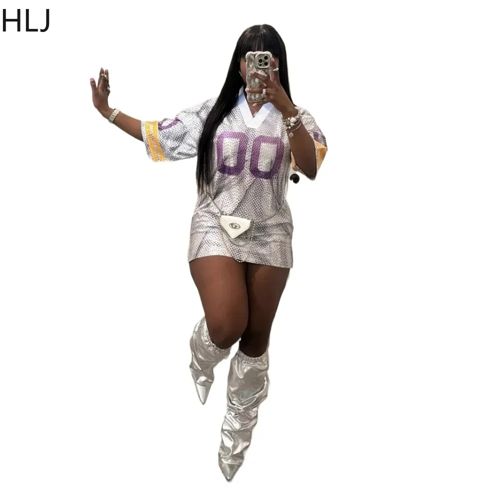 HLJ – t-shirt de basket-ball pour femmes, Style Vintage américain, lettre, col en V, manches courtes, ample, mode Y2K, vêtements de sport