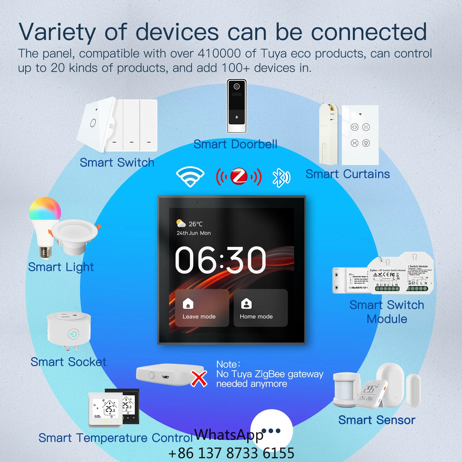 Best Selling New Design Tuya Smart Home Gateway Touch Screen Control Panel With Wifi Network Function