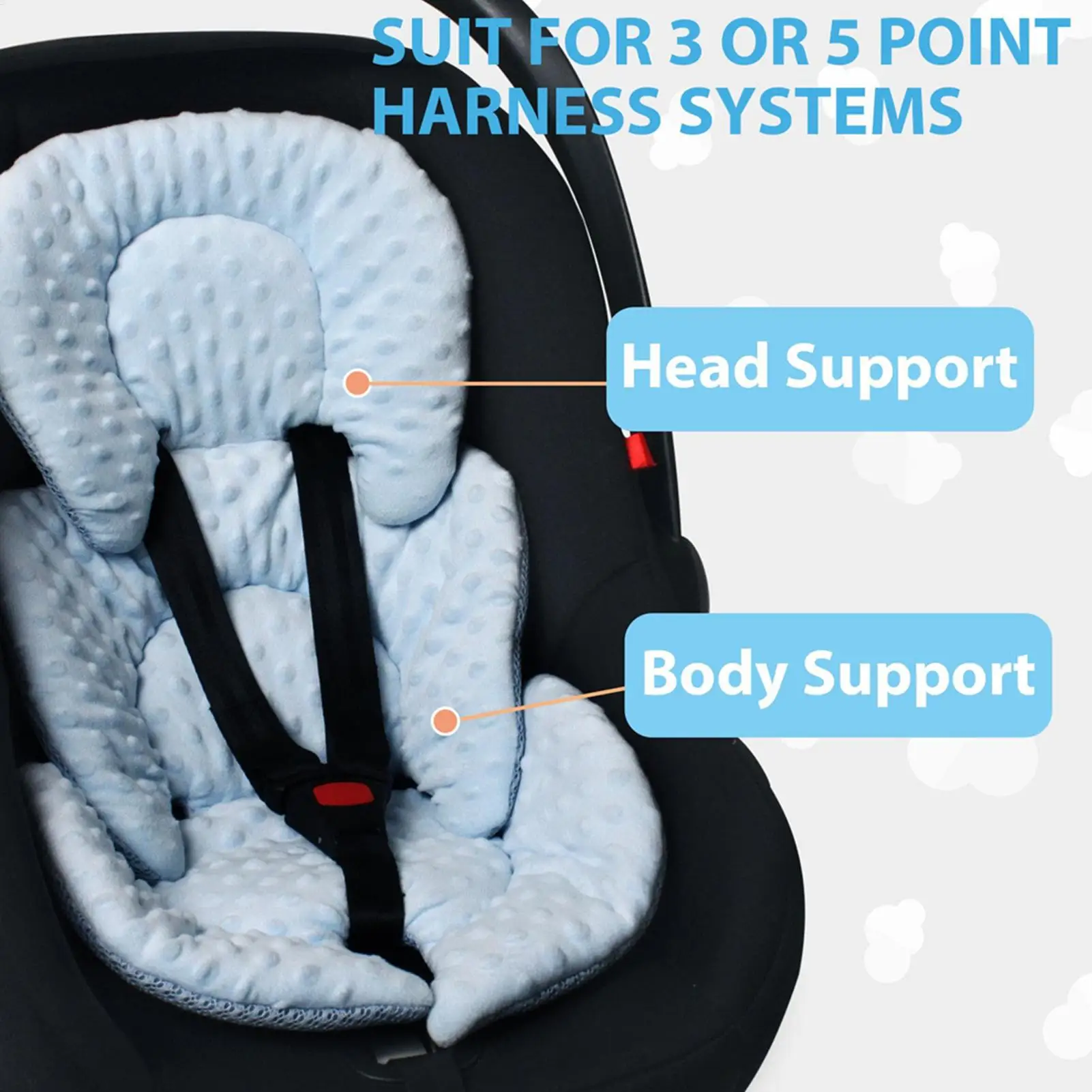 وسادة مرتبة عازلة عالمية لعربة الأطفال لمقعد السيارة، تدعم الراحة، شبكة قابلة للتنفس لجميع المواسم #6