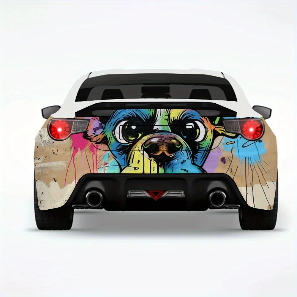 

Colorful Graffiti Dog Cool Car StickerVinyl Decal for Car Rear, Waterproof Self-Adhesive Vinyl Stickers for Vehicle Tail & Bumpe