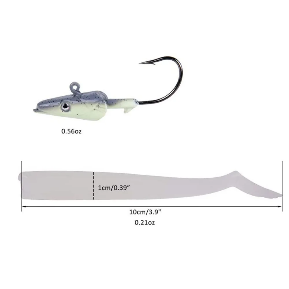 Goture 1pcs/set Soft Fishing Lure 11cm 22g Bass Luminous Lead Hard Jig Fish Head Artificial Bait PVC Body Lures Swimbait Pesca