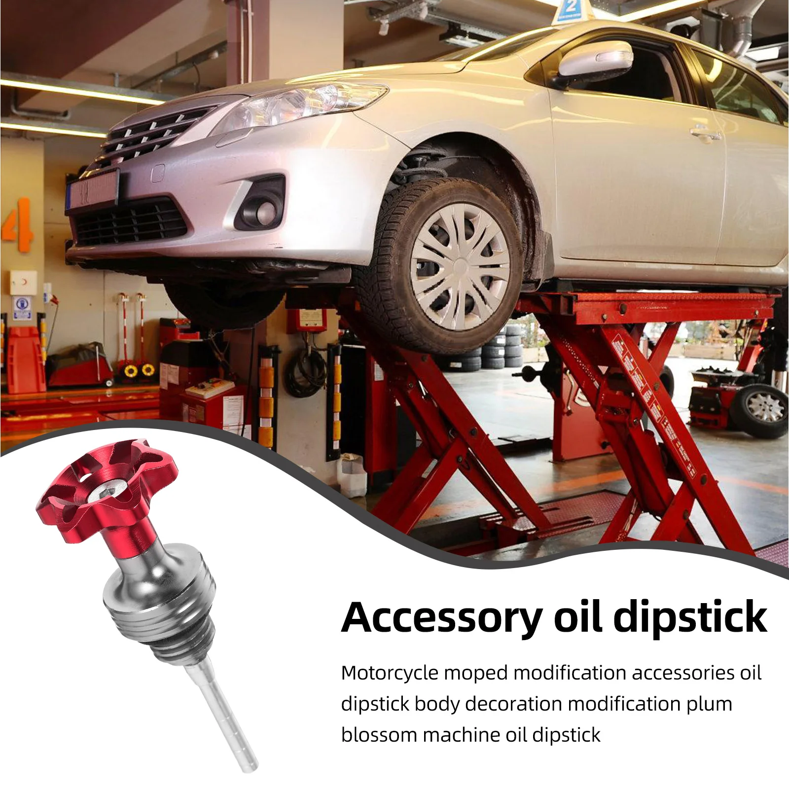 

Aluminum Alloy Motorcycle Dipstick Durable Replacement For Engine Transmission Fluid Accessory Level Indicator Compatible With