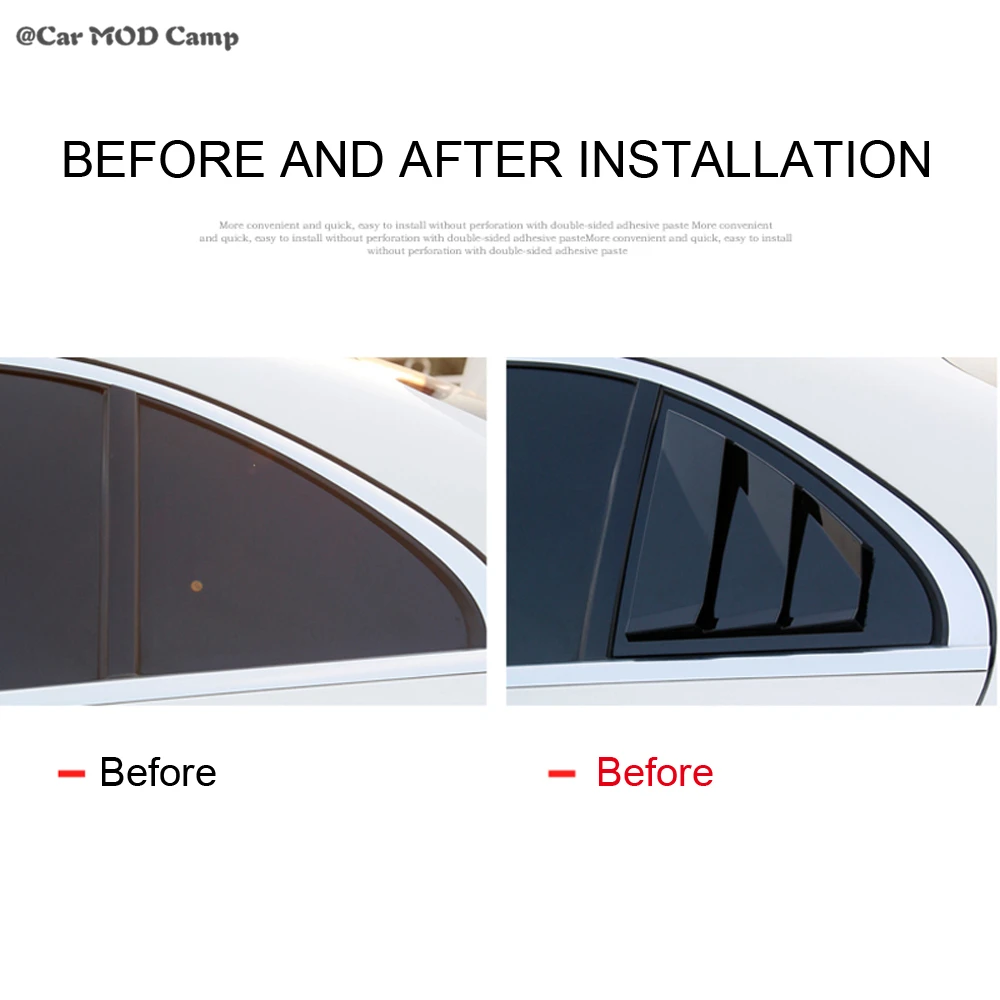 

Car Accessories for Mercedes-Benz A-Class W176 2013-2018 ABS Glossy Black Rear Window Louvers Shutters Blinds Cover Trim 2pcs