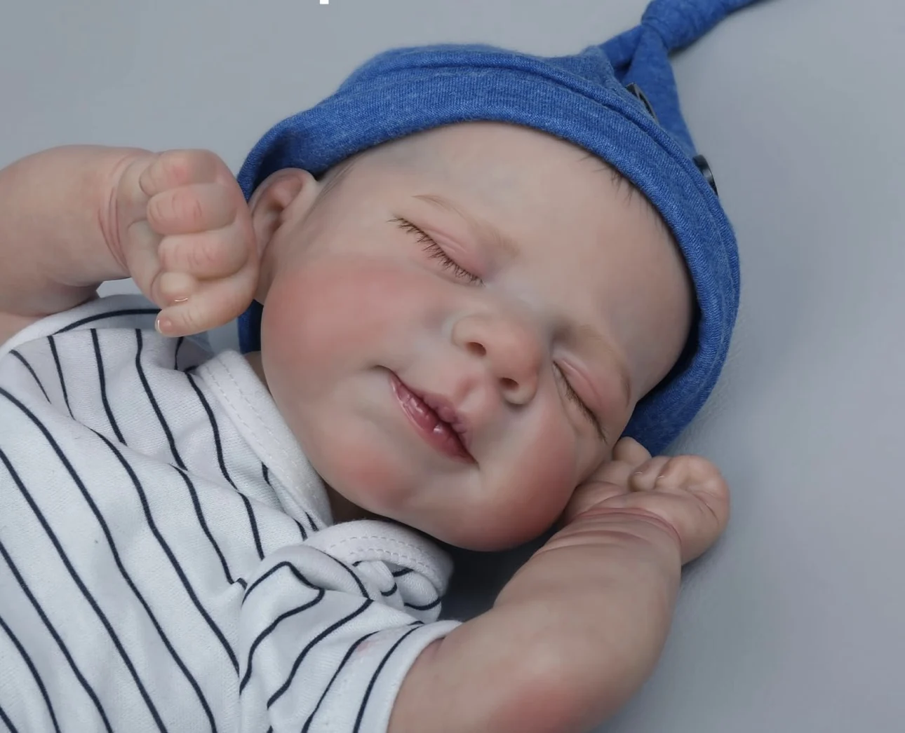 18Inch Close Eyes Pascale Full Body Soft Vinyl Bebe Reborn Boy & Girl With Painted Hair 3D Painted Skin Lifelike Reborn Doll