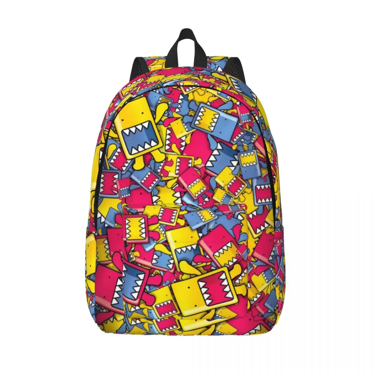 Custom Manga Domo Kun Pink Canvas Backpacks for Women Men School College Students Bookbag Fits 15 Inch Laptop Kawaii Bags