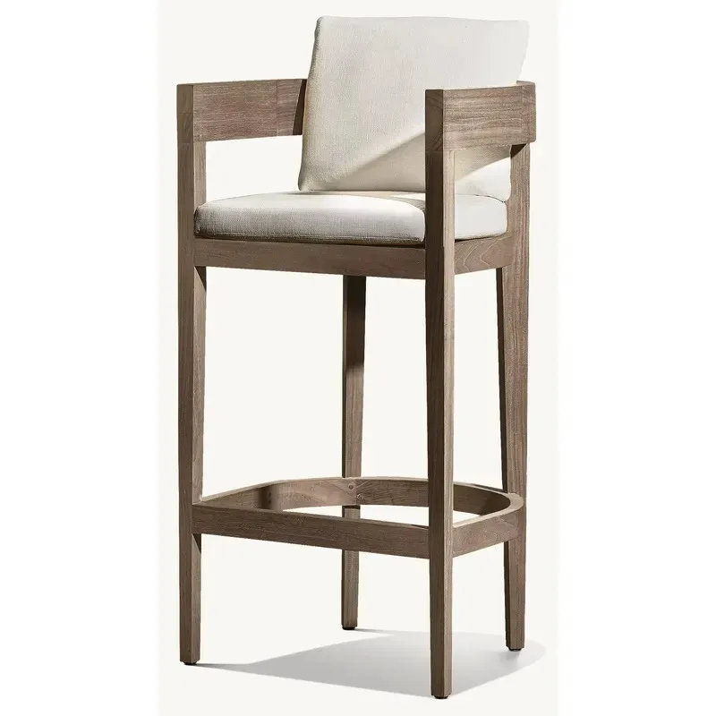 Outdoor Bar Counter Stool for Patio Balcony Terrace Zen Garden Furniture Right Side High Chair