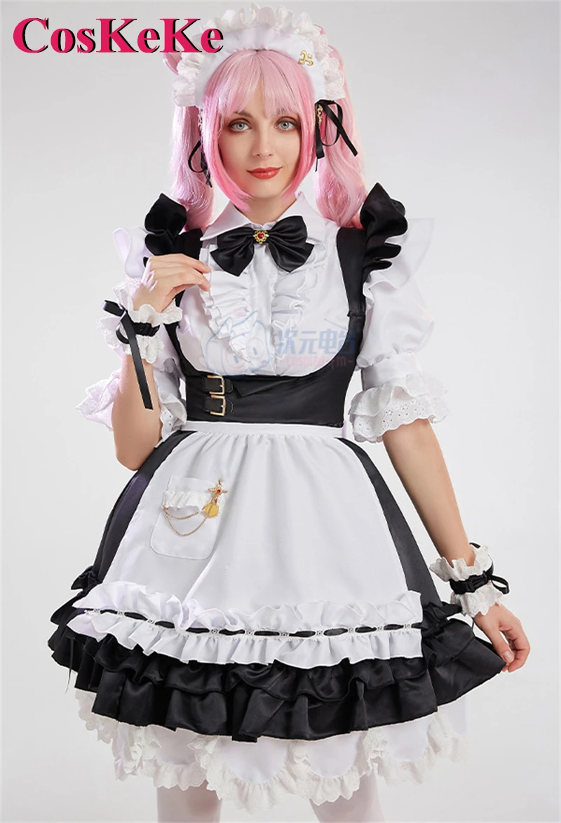 CosKeKe Final Fantasy FF14 Cosplay Anime Game Costume Nifty Sweet Maid Dress Uniform Halloween Carnival Party Role Play Clothing