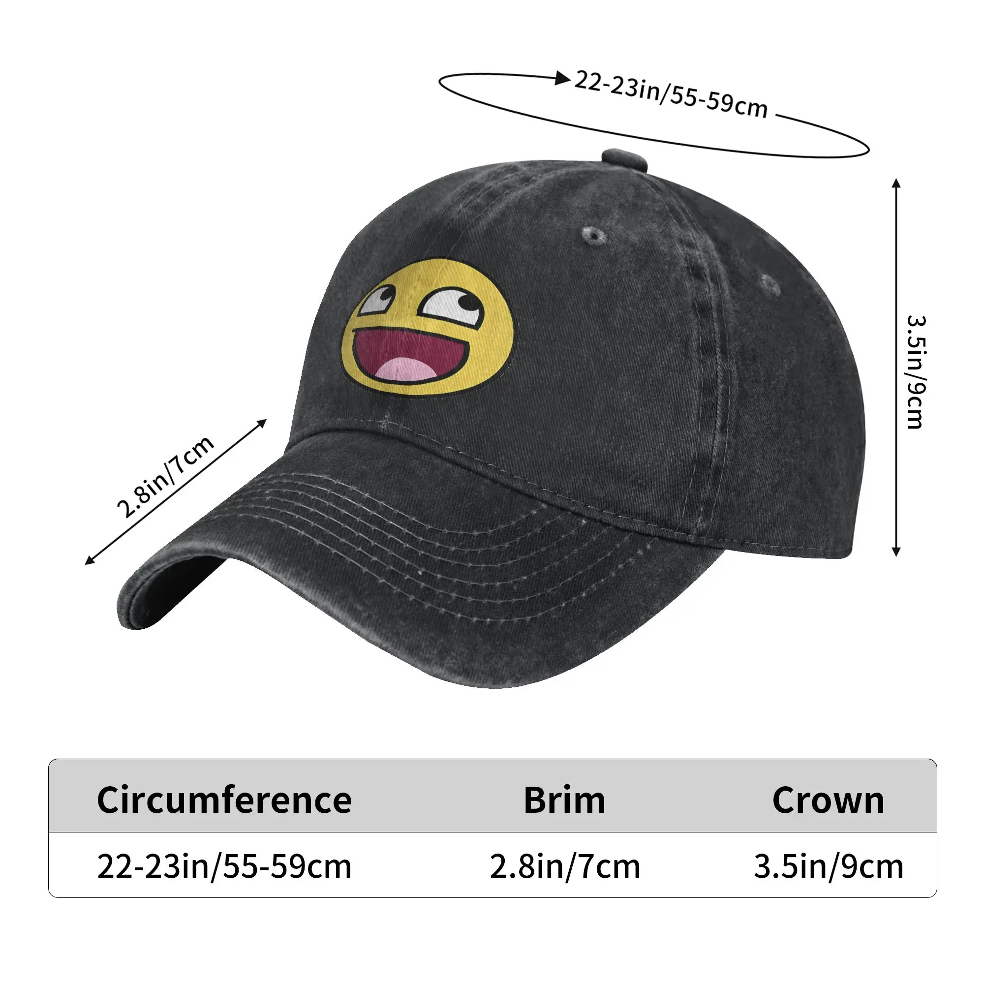 Men Women  Beach Epic Face Vampire Print Hat Fashion Distressed Denim  Baseball Cap Adjustable