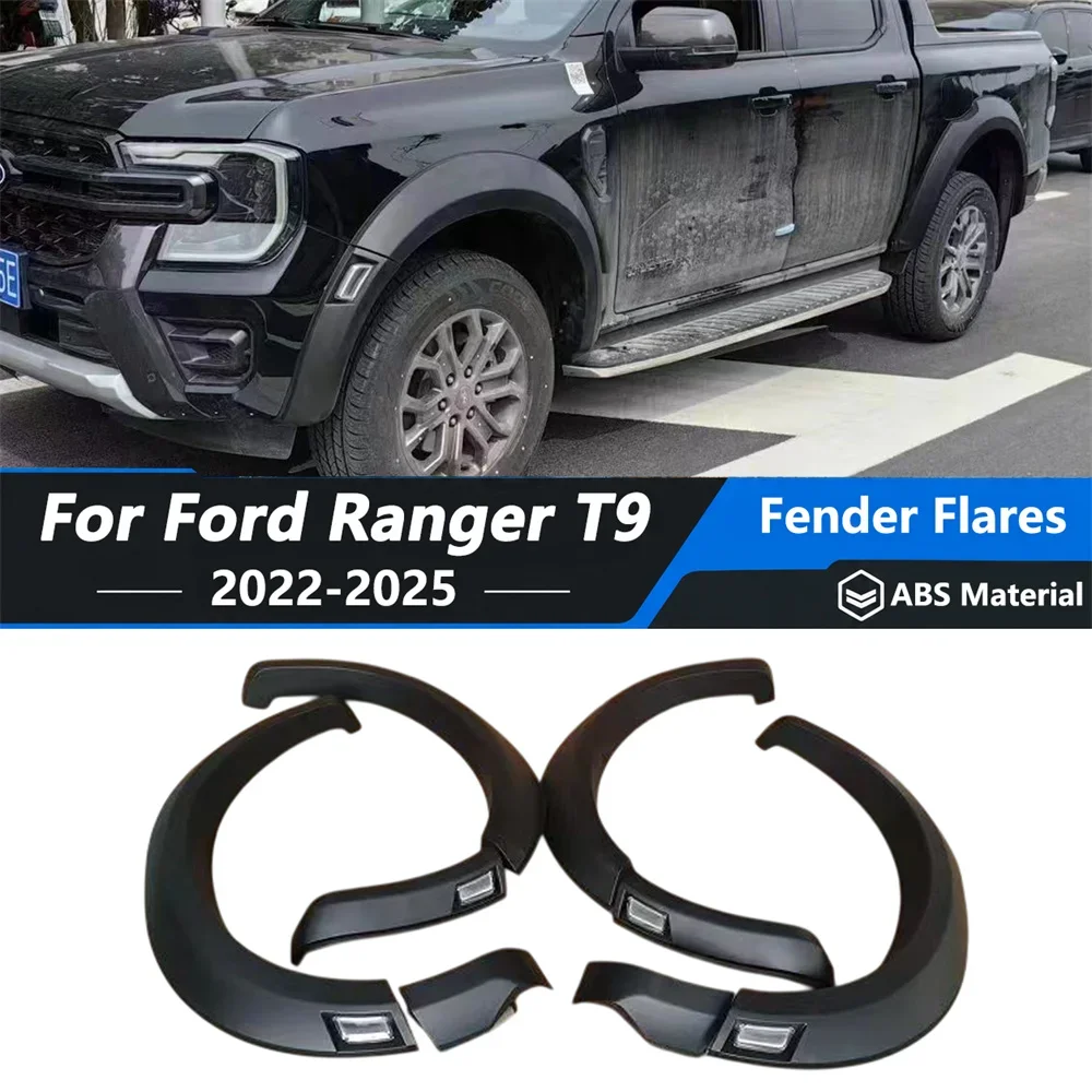 For Ford Ranger T9 Next Gen 2022 2023 2024 2025 Raptor Style Fender Flares With LED Wheel Arch Car Truck Accessories