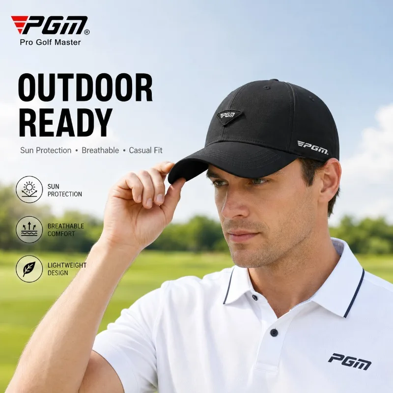 PGM Men Golf Cap Breathable Quick Dry Adjustable Lightweight Baseball Hat Sun Protection for Outdoor Sports