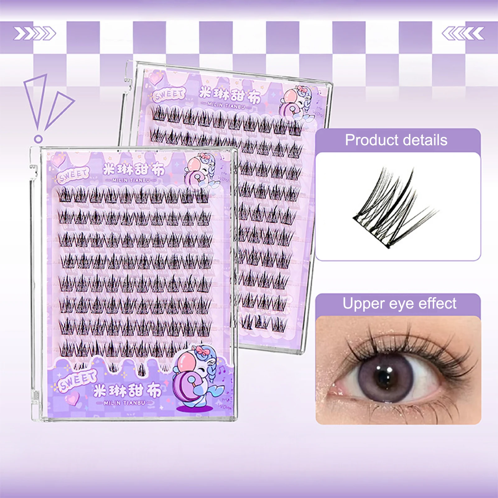 10 Rows Glue-free Sun Flower False Eyelashes Single Cluster For Woman Multi-style Resuable Lashes For Shopping Dating Daily Use