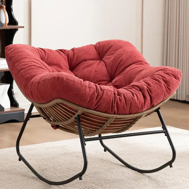 Modern Chenille Upholstered Rocking Accent Chair for Nursery, Living Room, or Bedroom - Stylish & Comfortable Design for