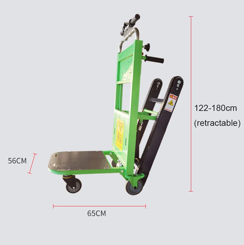 120KG Electric Stair Climbing Vehicle Cargo Handling Cart Crawler-type Up and Down Stair Climber Folding Hand Trolley 20A 24V