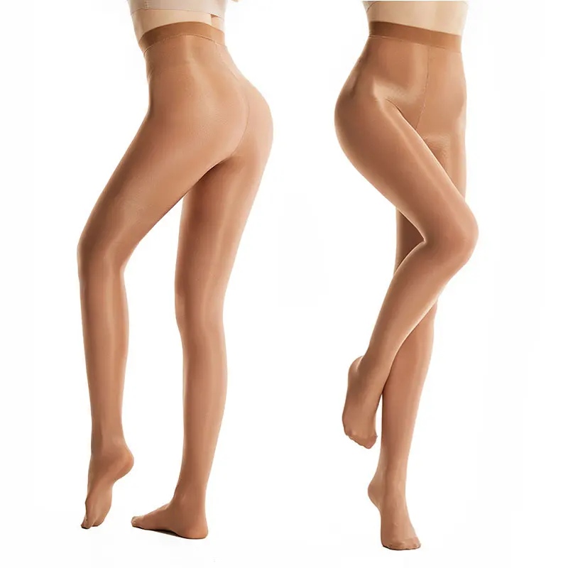 Medias ajustadas moldeadoras 70D para mujer, medias reflectantes con aceite brillante, poste para Yoga, danza, aeróbic, pantimedias sexis