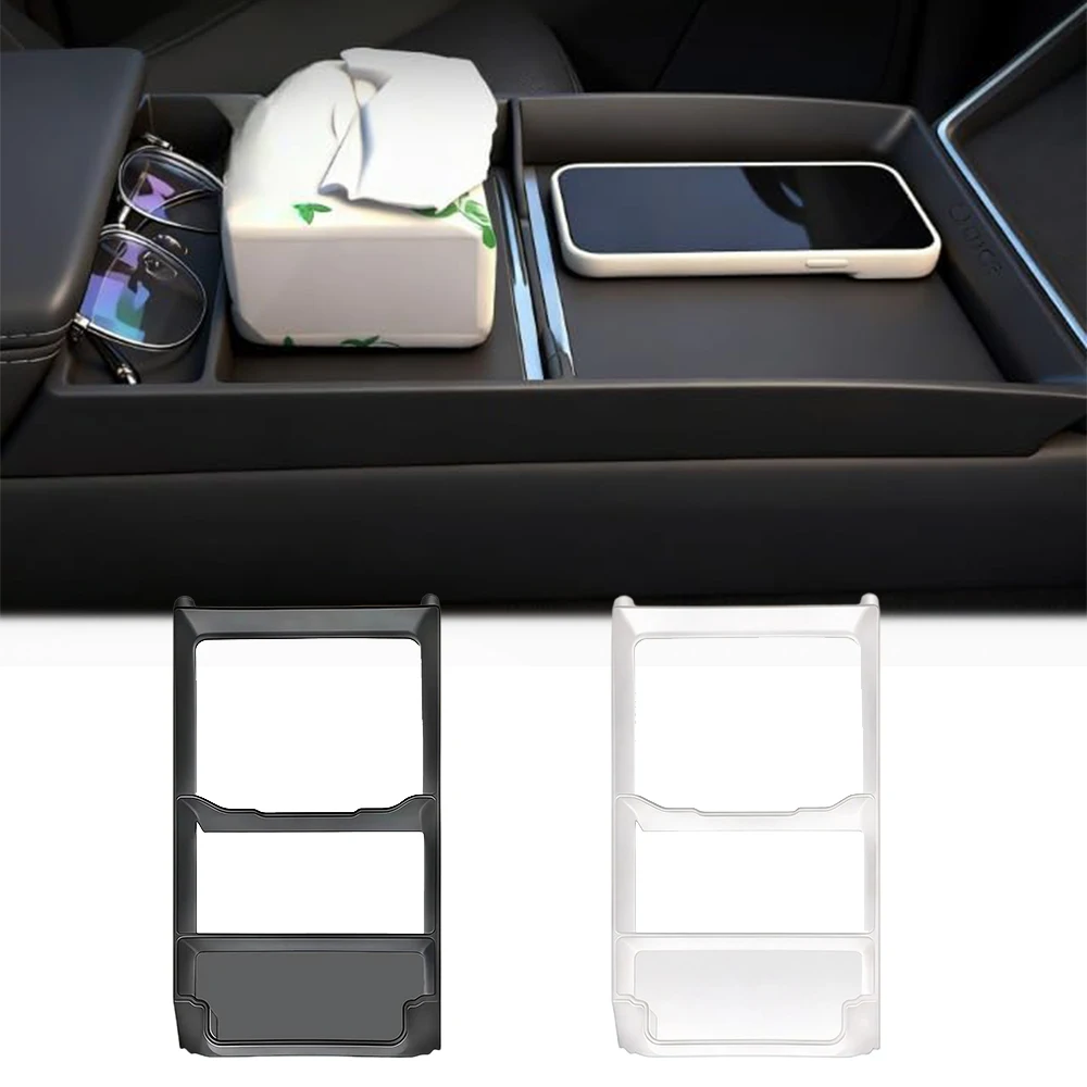Mittelkonsolen-Organizer-Ablage für Tesla Model 3 Highland Model Y Juniper – Aufbewahrungsbox und Brillenetui