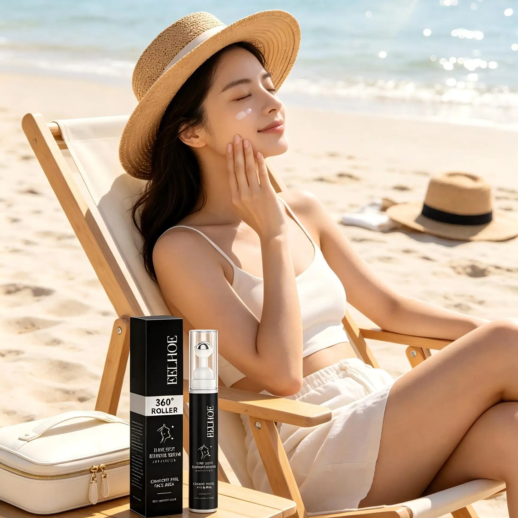 EELHOE Dark Spot Correcting Glow Serum Melanin Removal Improve Dullness 360° Roller Nicotinamide Vitamin C Brightening Serum view 5