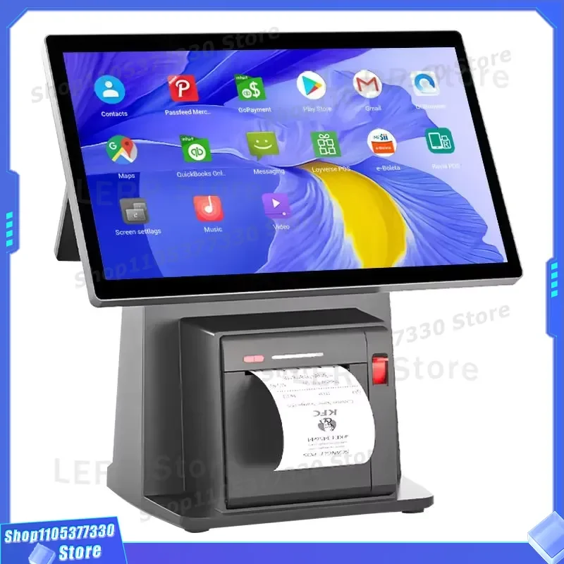 15 Inch POS System Terminal with Thermal Printer Scanner and Cash Drawer for Restaurant Billing Invoicing Machine Retail Shop