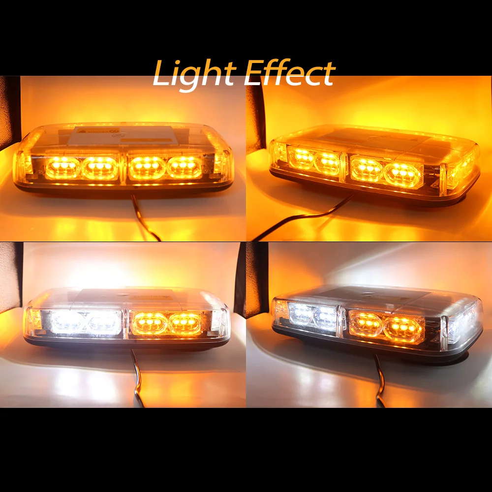 Magnetic Mount Strobe Light for Vehicle Roof, Multi-Mode Flash, 12V/24V Universal Plug, Emergency Warning Light for Work Truck