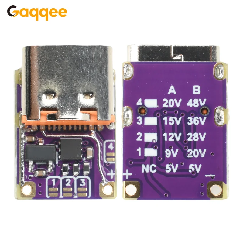 PD3.0 PD3.1 QC3.0 Voltage Triggers Adapter DC 5V/9V/12V/15V/20V/28V/36V/48V Default 5V Output PD to DC Fast Charging Module