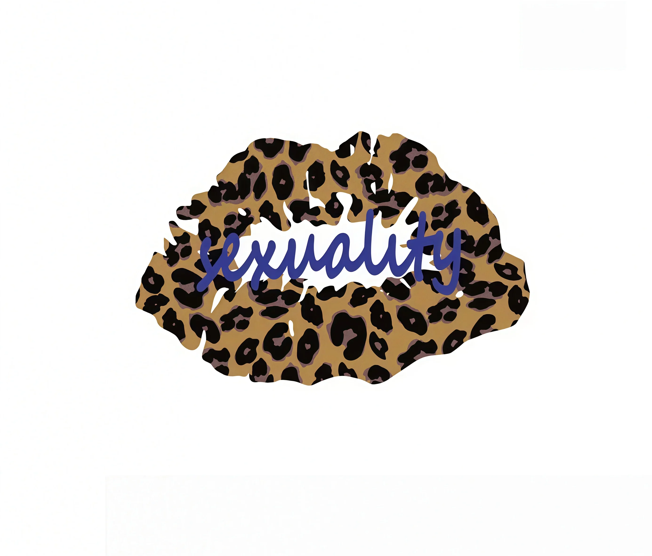 Trendy brand English letters leopard print lips sexy lips high-quality waterproof PVC car sticker