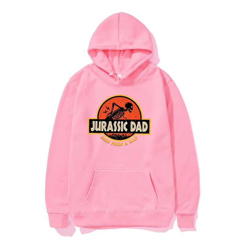 Jurassic Dad Pain Finds A Way Funny Sarcastic Skeleton Hooded Casual Sportswear Fashion Sports Casual Top Pullover Sweatshirt