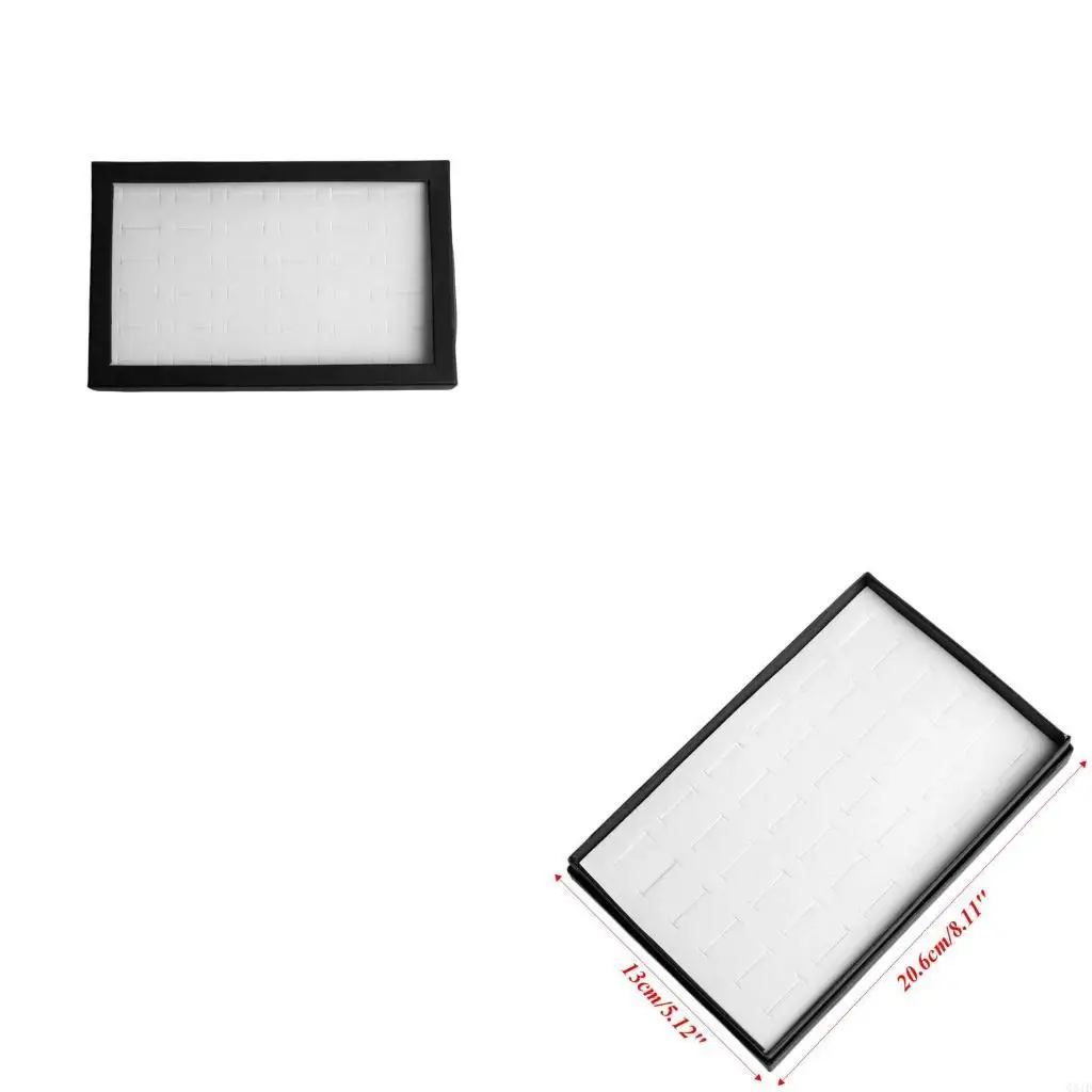 Multiple Ring Holder Jewelry Tray Organizer Studs Earring Holder Storage Box For Shows With Transparent Lid 36 Slot