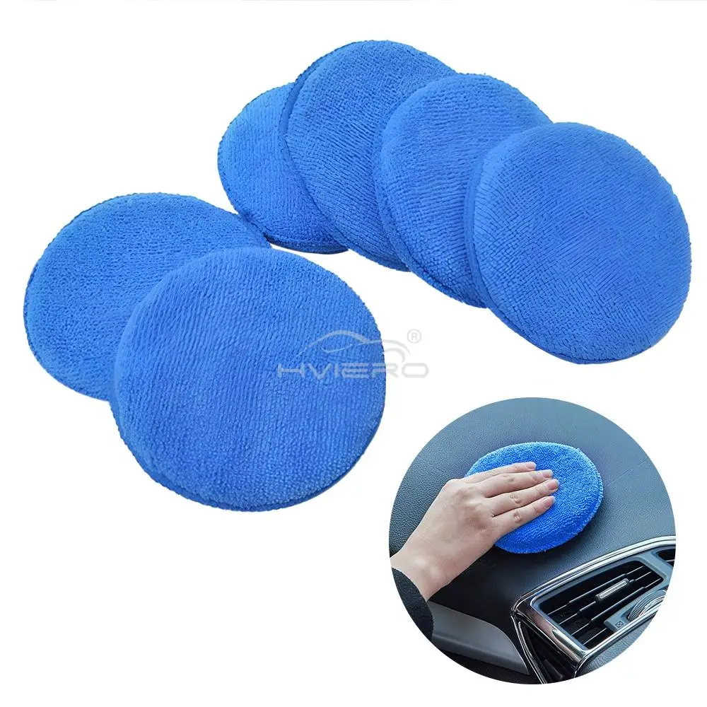 1/2/4/6X سيارة دائرية الصبح كعكة إسفنجة غسيل كتلة كريستال مطلي تلميع لوازم الدراجات النارية تنظيف علاج طقم فُرش للماكياج