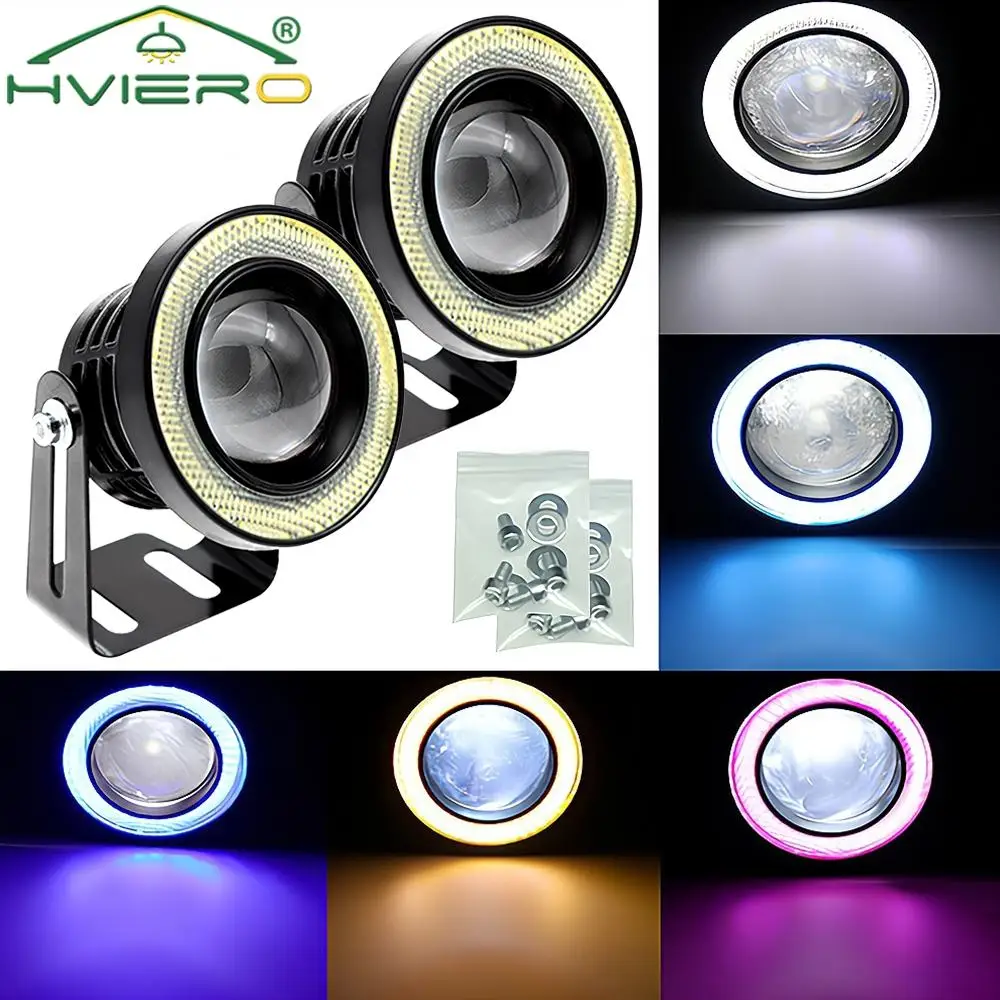 

Angel Eyes COB LED Bulb 64mm 76mm 89mm Auto Fog Lights Universal Daytime Running Lamp White Red Blue Headlight 30W DC12V Modify