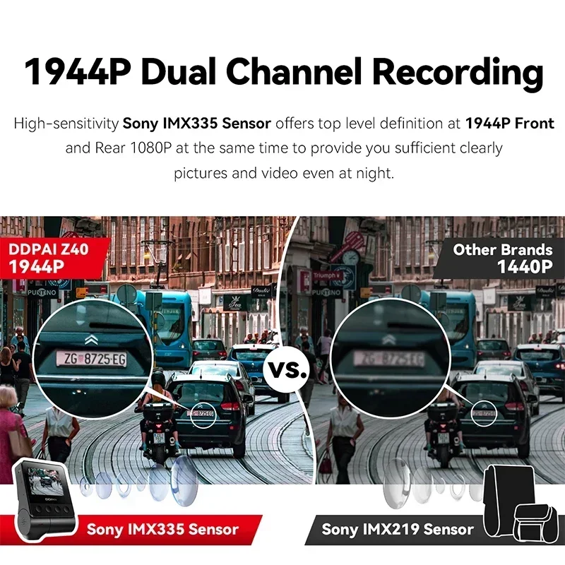 

2026 DDPAI Z40 IMX335 Dual Front 1944P HD Rear 1080P 128GB Night Vision Dvr Car Camera Black Box Dash Cam With GPS And WiFi