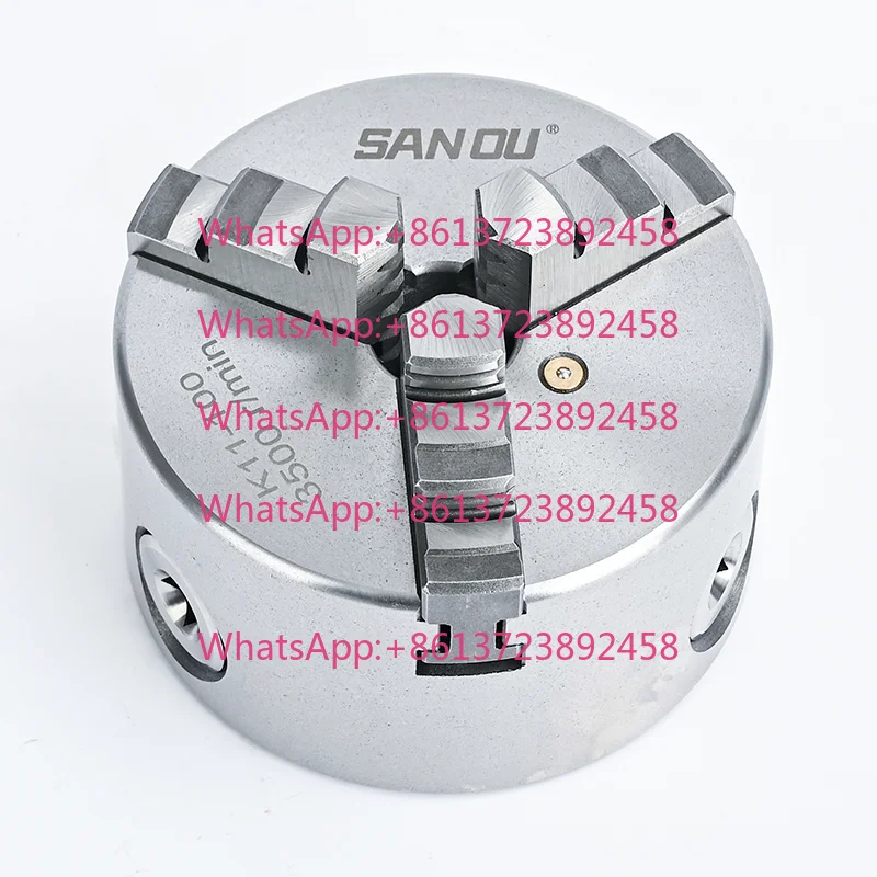 SANOU Chuck 100mm 3-Jaw Self-Centering Scroll Chuck K11-100 with 32mm Bore Mini Lathe Chuck CE Certified 0.05mm Accuracy