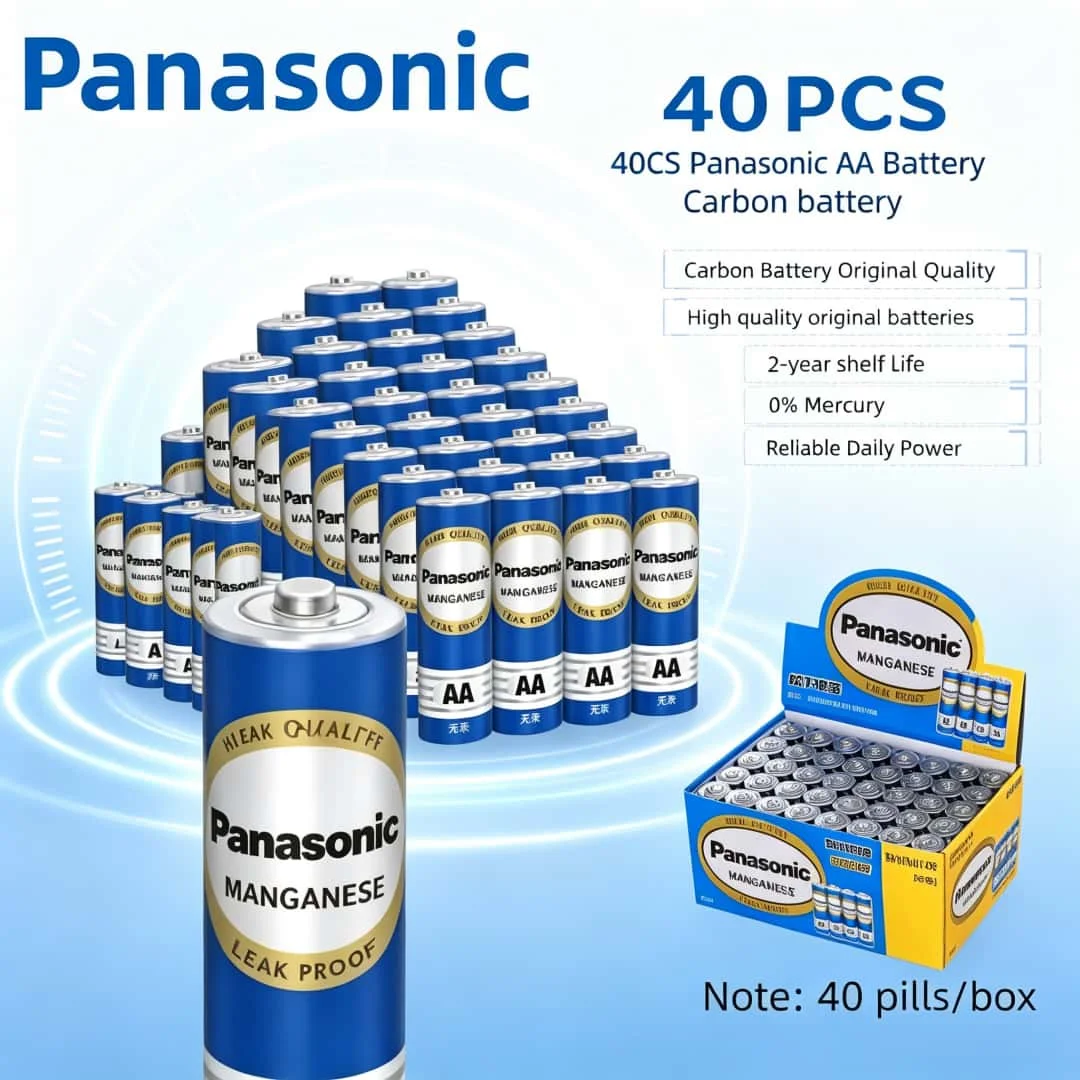 40-120PCS Panasonic LR6 AA 1.5V Carbon Dry Battery5-Year Shelf Leakproof For Remote Control Toy Wireless Mouse Camera Flashlight