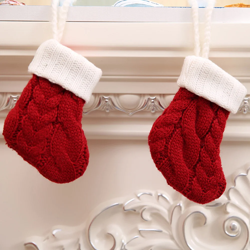 

Cute Knitted Christmas Cutlery Covers Tableware Bags Adjustable Dining Accessories Joyful Table Decor