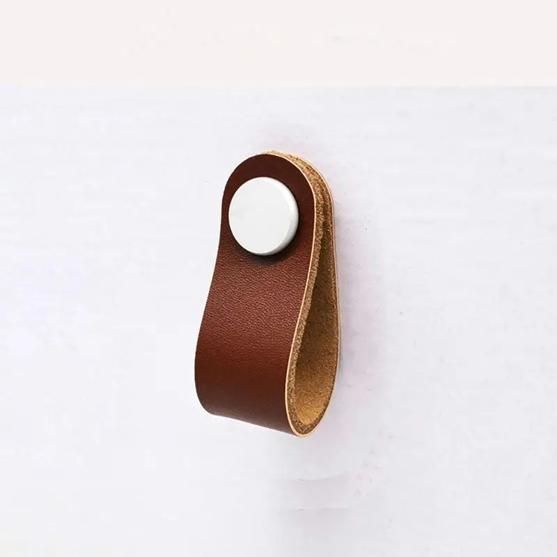 Nordic Soft Leather Wardrobe Drawer Door Leather Handle Kitchen Cabinet Bedroom Study Handle Furniture Handlehandle Kitchen Knob