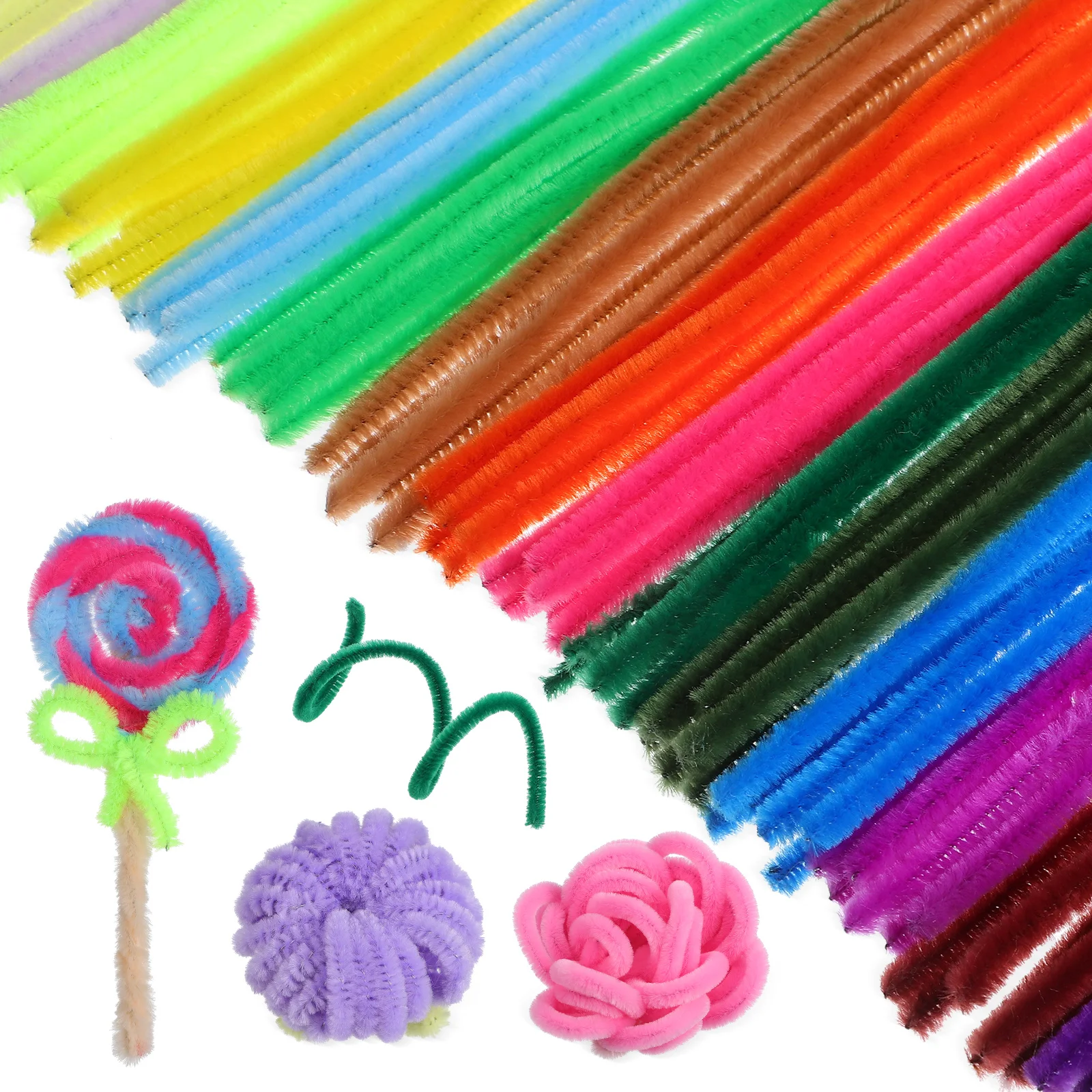 

400 pcs Pipe Cleaners Craft Kit 20 Colors Flexible Chenille Stems For Diy Crafts Home Decorations Bendable Craft Rods Chenille