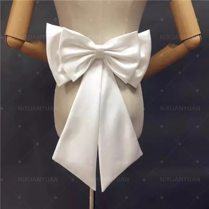 Satin Knots Wedding Dress Separate Knots Removeable Prom Party Gown Bow