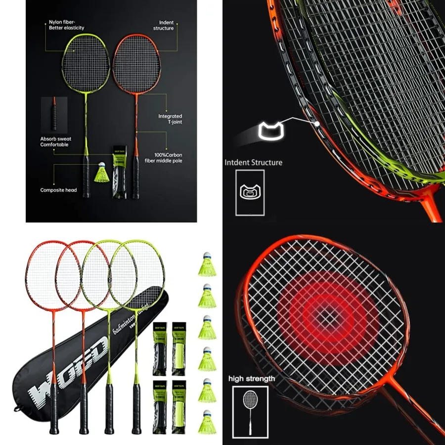 

Professional Carbon Fiber Badminton Rackets Badminton Racquet for Backyards Gym