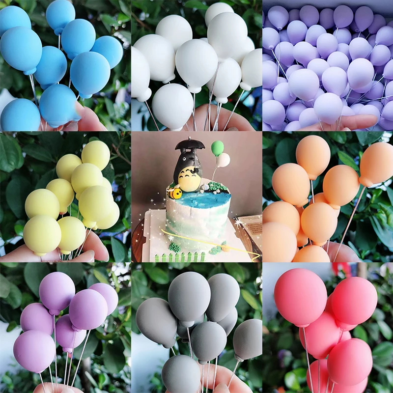 5pcs/Set Colorful Clay Balloon Cake Topper Wedding Ball Cake Decoration Flags Birthday Party Baby Shower Dessert Decoration 6z