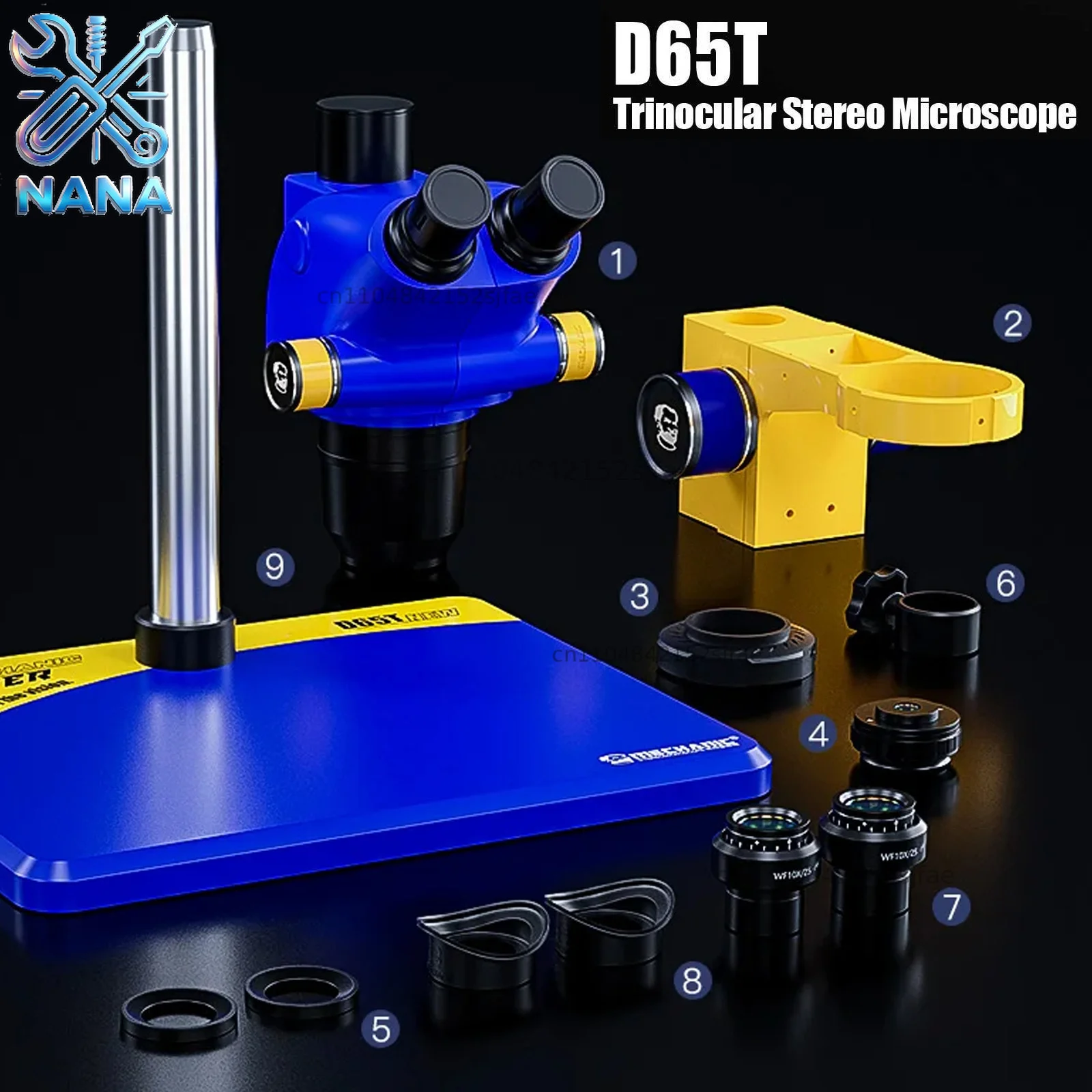 Mechanic D65T-B11 Trinocular Stereo Microscope 6.5-65X Zoom HD Optical Len for Phones Electronic PCB welding soldering tools kit