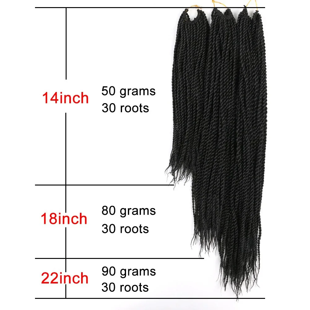 セネガルツイストクロシェヘア 黒人女性用 14インチ 30本 プレツイストクロシェヘア ボヘミアンゴッデスタイプ プレループ