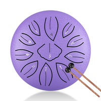 Hluru Glucophone Steel Tongue Drum 6 Inch 11 Notes C5 Key Drums Tone Ethereal Hand Pan Drum Instrument Musical Instruments