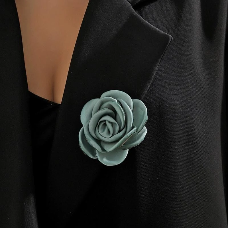 Vintage Rose Flower Fabric Brooch Antique Inspired Floral Brooches Pin Corsage Safe Pin Clothing Decor Accessories