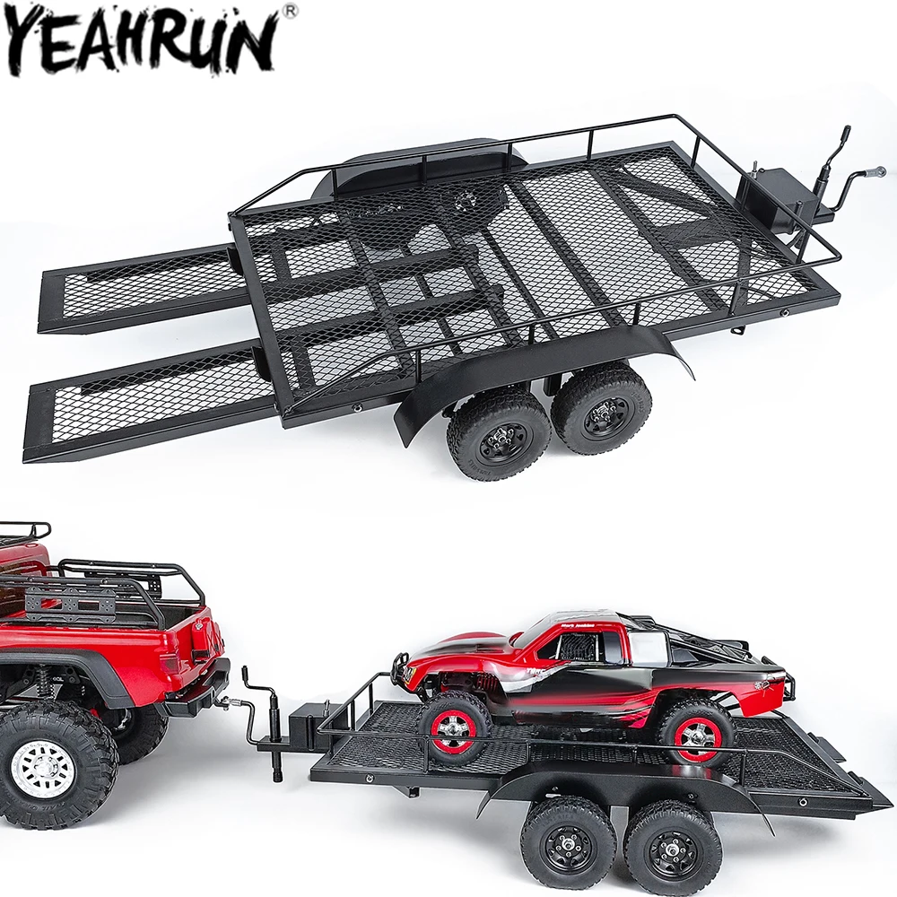 

YEAHRUN RC Car Metal Trailer Kit Hopper Frame for Axial SCX10 D90 CC01 F350 HILUX 90034 TRX4 TRX6 1/10 RC Crawler Car Parts