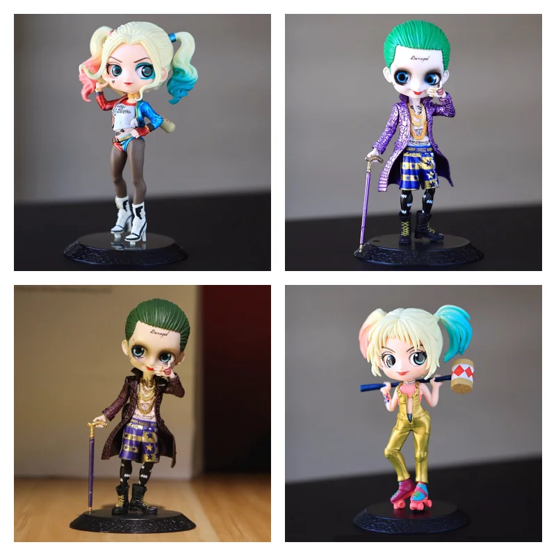 Beast Kingdom Esquadrão Suicida Joker Harley Quinn Puppet Figura Modelo Criativo de Alto Valor Desenho Animado Carro Computador Ornamento de Mesa
