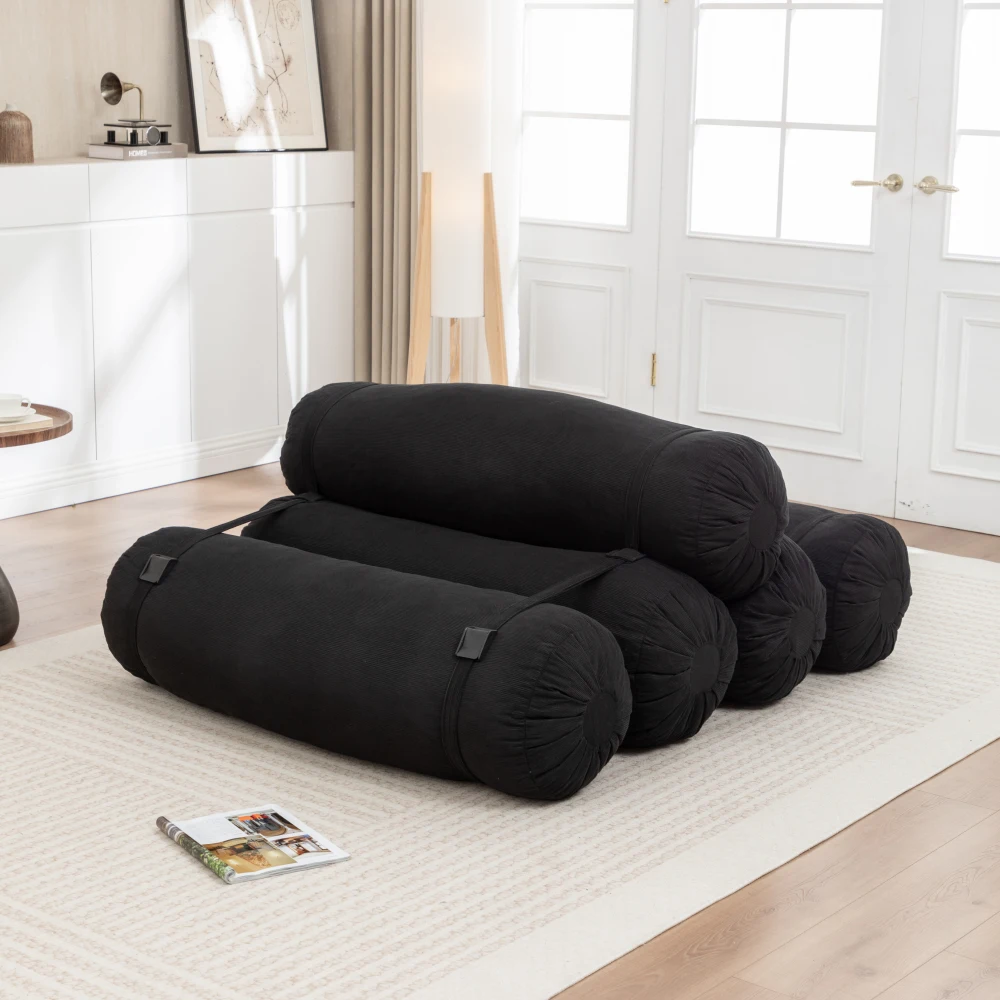 Orraves Adjustable Floor Sofa, Corduroy Lazy Sofa with Adjustable Straps for Versatile Configurations, Multi-Person Leisure Chair, Suitable for Living Room, Bedroom and More