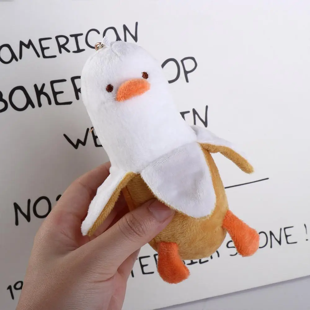 Plüsch Puppe Weiche Banane Ente Anhänger Unten Baumwolle Geschälte Banane Ente Plüsch Ente Schlüsselbund Plüsch Spielzeug Mädchen Geschenke