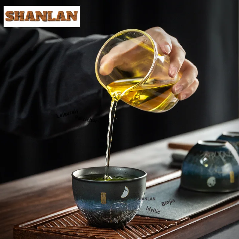 140 فرن تغيير الفخار الخشن فنجان الشاي الرجعية وعاء الشاي فنجان شاي مجموعة الشاي تذوق العطر كوب تشازان ماستر أكواب للشاي الحرفية #3